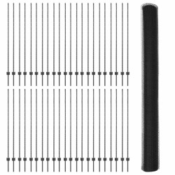 Clôture hexagonale avec poteau 100 x 1,6 m Gris Maille 631922631922