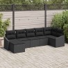 Ensemble de canapé de jardin avec coussin 7 pcs Noir polyrotin 631925631925