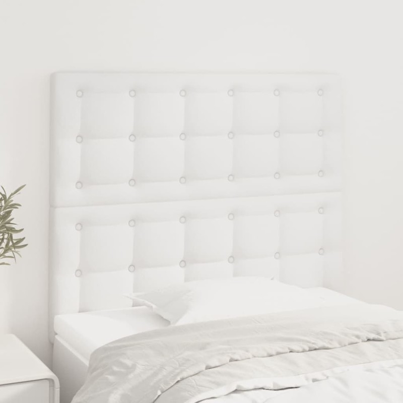 Tête de lit blanche 80 x 5 x 118/128 cm similicuir 631930631930