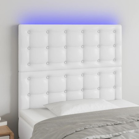 Tête de lit à LED Blanc 80x5x118/128 cm Similicuir 631931631931