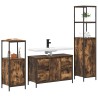 Ensemble de mobilier de salle de bain 3 pcs Chêne fumé et noir 631936631936