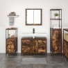 Ensemble de mobilier de salle de bain 3 pcs Chêne fumé et noir 631936631936