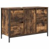 Ensemble de mobilier de salle de bain 3 pcs Chêne fumé et noir 631936631936