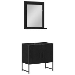 Ensemble de mobilier de salle de bain Montage mural 2 pcs Noir 631937631937