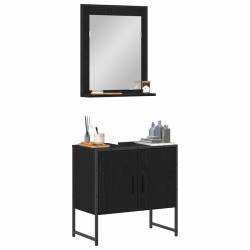 Ensemble de mobilier de salle de bain Montage mural 2 pcs Noir 631937631937
