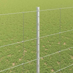Clôture sauvage extérieure avec poteaux 50 x 1,6 m Argenté 631939631939