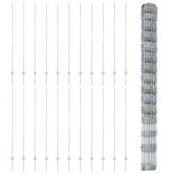 Clôture sauvage extérieure avec poteaux 50 x 1,6 m Argenté 631939631939