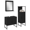 Ensemble de mobilier de salle de bain avec étagère 3 pcs Noir 631943631943