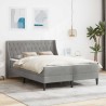 Cadre de lit avec matelas Gris clair 120 x 190 cm Velours 631944631944