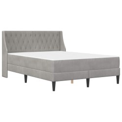 Cadre de lit avec matelas Gris clair 120 x 190 cm Velours 631944631944