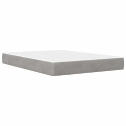 Cadre de lit avec matelas Gris clair 120 x 190 cm Velours 631944631944