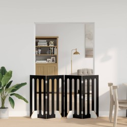 Clôture pliable pour animaux 4 pcs Chêne Noir 201 x 38 x 90 cm 631949631949