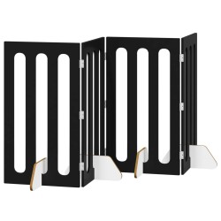 Clôture pliable pour animaux 4 pcs Chêne Noir 201 x 38 x 90 cm 631949631949