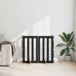 Clôture pliable pour animaux 4 pcs Chêne Noir 201 x 38 x 90 cm 631949631949