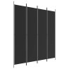 Cloison de séparation 4 panneaux Noir 200x220 cm Tissu 631952631952
