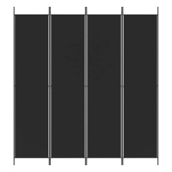 Cloison de séparation 4 panneaux Noir 200x220 cm Tissu 631952631952