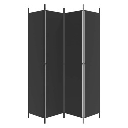Cloison de séparation 4 panneaux Noir 200x220 cm Tissu 631952631952