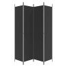 Cloison de séparation 4 panneaux Noir 200x220 cm Tissu 631952631952