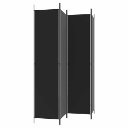 Cloison de séparation 4 panneaux Noir 200x220 cm Tissu 631952631952