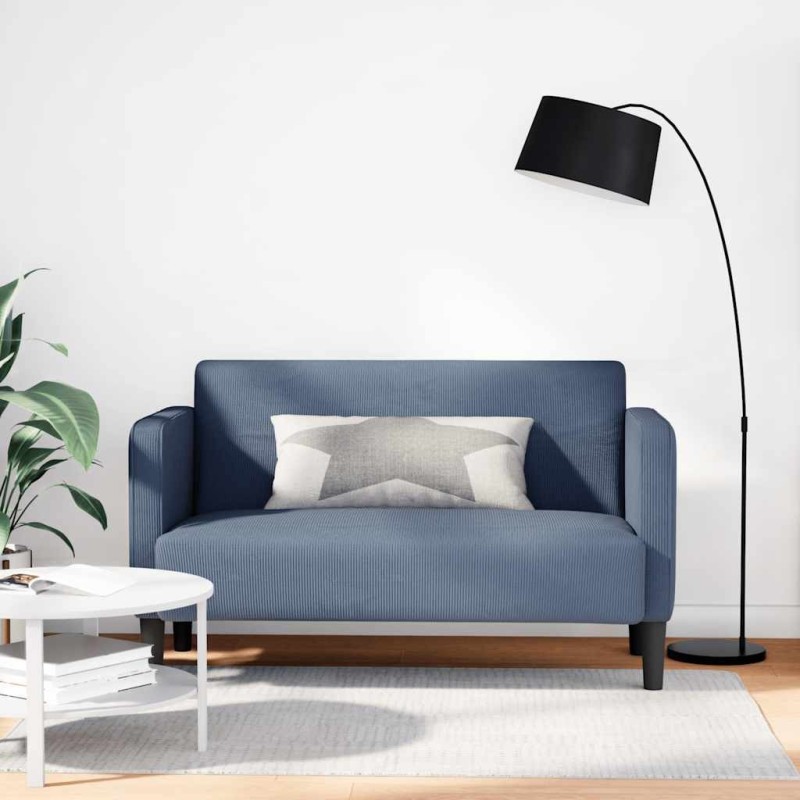 Canapé causeuse bleu 109 cm tissu velours côtelé 631954631954