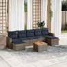 Ensemble de canapé de jardin 8 pcs avec coussins gris résine tressée 631957631957
