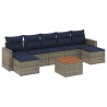 Ensemble de canapé de jardin 8 pcs avec coussins gris résine tressée 631957631957