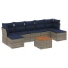 Ensemble de canapé de jardin 8 pcs avec coussins gris résine tressée 631958631958