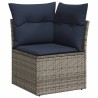 Ensemble de canapé de jardin 8 pcs avec coussins gris résine tressée 631958631958