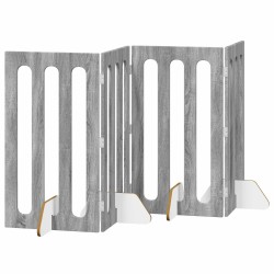 Clôture pliable pour animaux 4 pcs Gris Sonoma 201 x 38 x 90 cm 631967631967