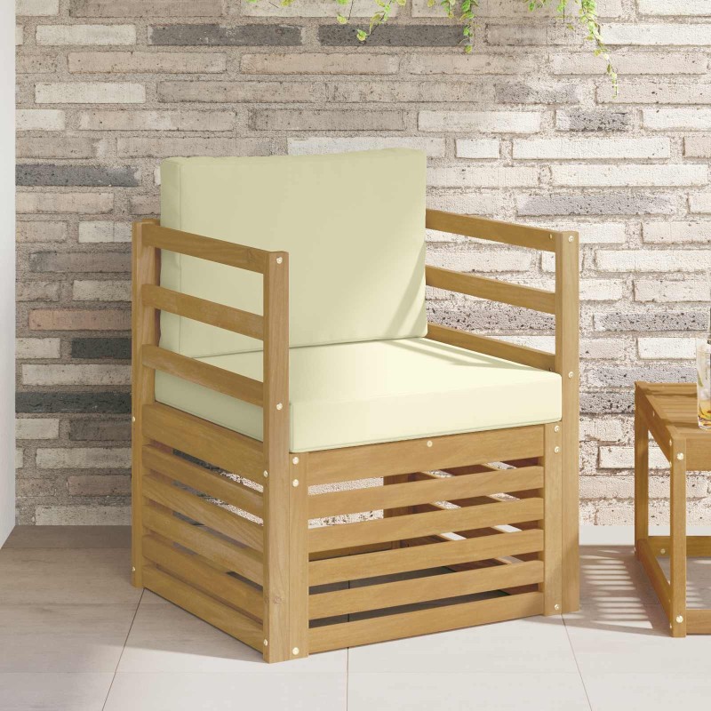 Canapé d’extérieur Polyester Blanc et crème 631968631968