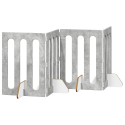 Clôture pliable pour animaux 4 pcs Gris Béton 201 x 38 x 70 cm 631971631971