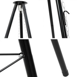 Trépied de Feu de Camp 2 pcs Noir Acier 631980631980