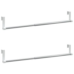 Tringles à rideau 2 pcs blanc et argenté 40-60 cm aluminium 631984631984