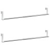 Tringles à rideau 2 pcs blanc et argenté 40-60 cm aluminium 631984631984