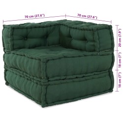 Unité de canapé modulaire 2 pcs Vert 140 x 70 x 56 cm Tissu 631985631985