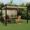 Tonnelle de jardin avec toit rétractable taupe 3x3 m acier 631986631986