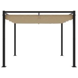 Tonnelle de jardin avec toit rétractable taupe 3x3 m acier 631986631986