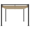 Tonnelle de jardin avec toit rétractable taupe 3x3 m acier 631986631986