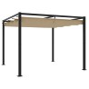 Tonnelle de jardin avec toit rétractable taupe 3x3 m acier 631986631986