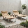 Transat pliant avec coussin 2 pcs Beige 631997631997