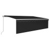 Auvent rétractable manuel avec store 5x3 m Anthracite 632005632005