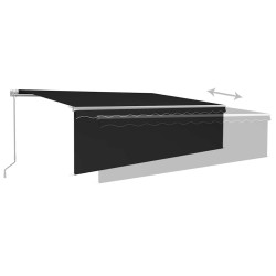 Auvent rétractable manuel avec store 5x3 m Anthracite 632005632005