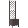 Bac de jardin avec treillis et roues Marron 40 x 40 x 146 cm PP 632006632006