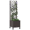Bac de jardin avec treillis et roues Marron 40 x 40 x 146 cm PP 632006632006