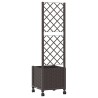 Bac de jardin avec treillis et roues Marron 40 x 40 x 146 cm PP 632006632006