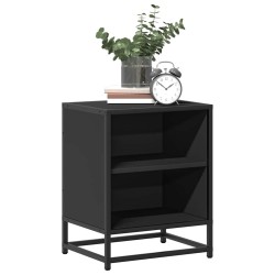 Table de chevet noir 40x31x50 cm bois d'ingénierie et métal 632008632008
