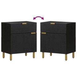 Table de chevet noir 50x33x60 cm bois d'ingénierie 632010632010