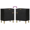 Table de chevet noir 50x33x60 cm bois d'ingénierie 632010632010