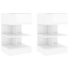 Tables de chevet 2 pcs Blanc brillant 40x35x65 cm 632016632016