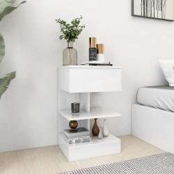 Tables de chevet 2 pcs Blanc brillant 40x35x65 cm 632016632016